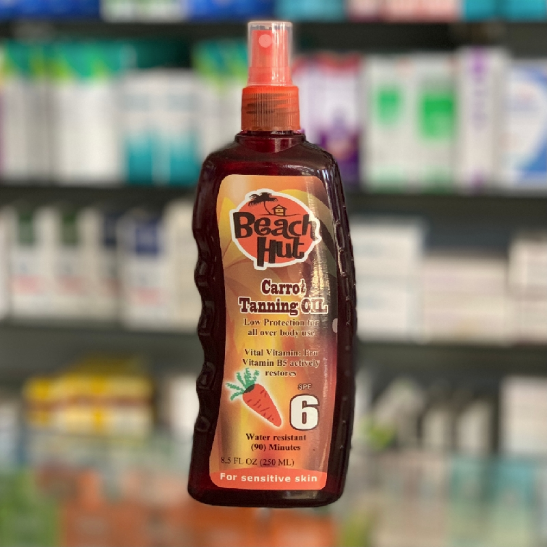 Beach hut carrot oil for tanning spf 6 250 ml