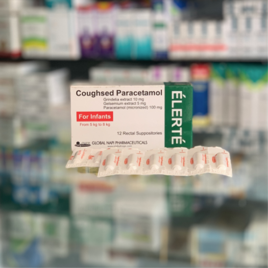 Coughsed Paracetamol 12 candles, for children from 5 to 8 kg