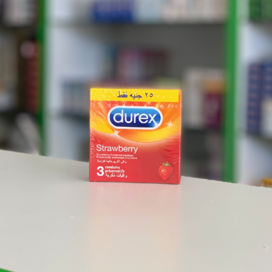 Durex condoms with strawberry flavor 3 pcs