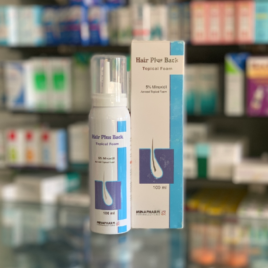 Hair back plas foam. Minoxidil 5% 100 ml